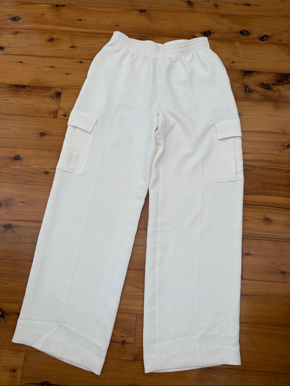 Wilfred Aritzia medium cream / White Elastic-Waist Wide Leg Pants